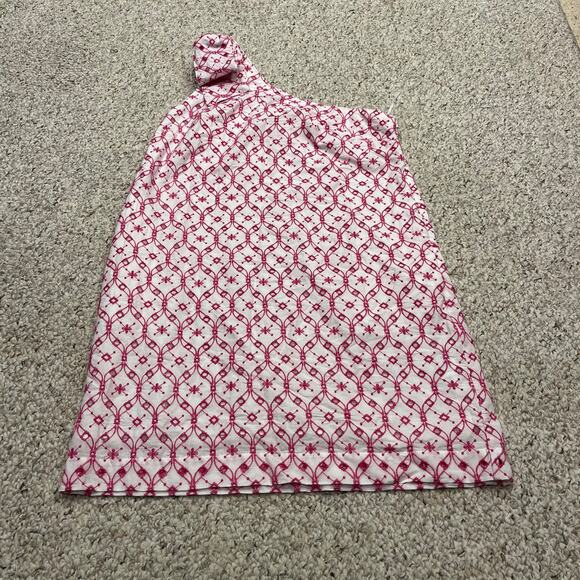 NWT J Crew One Shoulder Eyelet Mini Dress Sz 12 Pink White Boho Preppy Summer - Picture 2 of 8